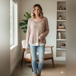 Dusty Rose Free People Wool Blend Sweater
